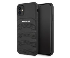 Mercedes Benz Apple iPhone 11 Mercedes AMG odinis dėklas Debossed Lines (AMHCN61GSEBK) juodos spalvos