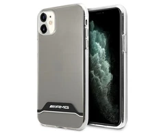 Mercedes Benz Apple iPhone 11 Mercedes AMG dėklas Electroplate Juodas&amp;Baltas (AMHCN61TCBW) skaidrus