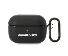 Mercedes Benz Apple AirPods Pro AMG Leather Big Logo (AMAPSLWK) ausinių dėklas juodos spalvos