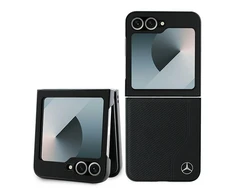 Samsung Galaxy Z Flip6 Karl Lagerfeld Leather Wood Imitation MagSafe (MEHMZF623RBGVK) dėklas telefonui juodos spalvos