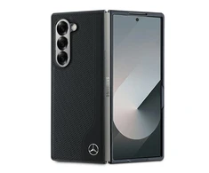 Mercedes Samsung Galaxy Z Fold6 Karl Lagerfeld Leather Wood Imitation MagSafe (MEHMZFD623RBGVK) dėklas telefonui juodos spalvos