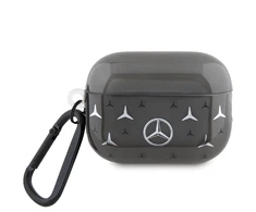 Mercedes Benz Apple AirPods Pro 2 Mercedes Cover Large Star Pattern (MEAP28DPMGS) ausinių dėklas juodos spalvos