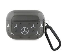 Mercedes Benz Apple AirPods Pro Mercedes Cover Large Star Pattern (MEAP8DPMGS) ausinių dėklas juodos spalvos
