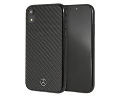 Mercedes Mercedes MEHCI61RCABK iPhone Xr juodas / juodas anglies kietas dėklas Dynamic Line