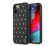 Mercedes Benz Apple iPhone 12 / 12 Pro Mercedes dėklas Sidabrinis Stars Pattern (MEHCP12MESPBK) juodos spalvos