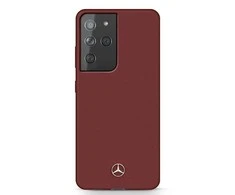 Mercedes Benz Samsung Galaxy S21 Ultra Mercedes dėklas silikoninis Line (MEHCS21LSILRE) raudonos spalvos