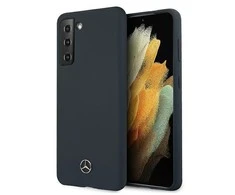 Mercedes Benz Samsung Galaxy S21 Plus Mercedes dėklas Silicone Line (MEHCS21MSILNA) mėlynos spalvos