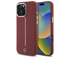 Mercedes MEHMP16X23SUMSR Apple iPhone 16 Pro Max 6.9" Silikoninis dėklas telefonui raudonos spalvos Stripe MagSafe