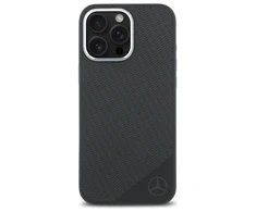 Mercedes MEHMP16X23SUGDK Apple iPhone 16 Pro Max 6.9" dėklas telefonui juodos spalvos Silikoninis Tonal Logo Wood Pattern MagSafe