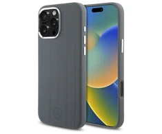 Mercedes MEHMP16X23SUVSA Apple iPhone 16 Pro Max 6.9" dėklas telefonui pilkos spalvos Silikoninis Vertical Tonal Stripes MagSafe