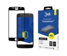 3MK FlexibleGlass Max Moto G5S juodas, hibridinis stiklas su wzmocnionymi krawędziami