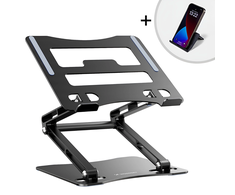 Nešiojamas kompiuteris stand Wozinsky WRS-CPY75DSB aluminum + Free! smartphone stand - juodas