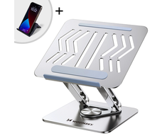 Nešiojamas kompiuteris stand Wozinsky WRS-CPY84SS aluminum + Free! smartphone stand - sidabrinis