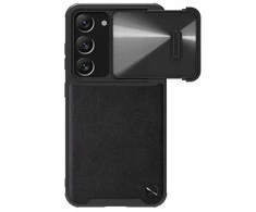 Nillkin CamShield Leather S Samsung Galaxy S23 Plus camera dėklas telefonui juodos spalvos