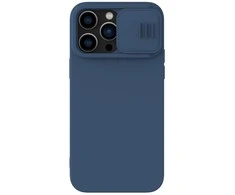 Nillkin CamShield Silky Silikoninis dėklas iPhone 14 Pro Max Silicone Cover with Camera Protector dėklas telefonui mėlynos spalvos