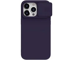 Dėklas Nillkin CamShield Silky Silicone Apple iPhone 15 Pro tamsiai violetinis