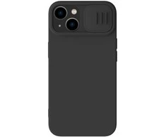 Dėklas Nillkin CamShield Silky Silicone Apple iPhone 15 Plus juodas