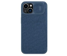 Nillkin Qin Cloth Pro Apple iPhone 14 Plus atverčiamas dėklas telefonui mėlynos spalvos