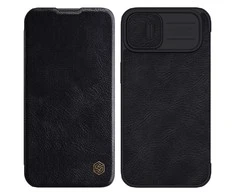 Nillkin Qin Pro odinis dėklas, skirtas iPhone 14 Plus (juodas)