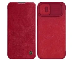 Dėklas Nillkin Qin Pro Leather Apple iPhone 14 Plus raudonas