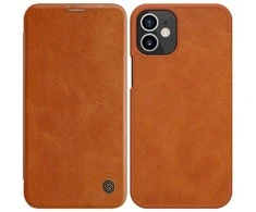 Dėklas NILLKIN QIN BOOK IPHONE 12 MINI BROWN