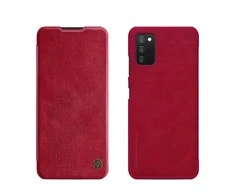 Nillkin Qin odinis dėklas Samsung Galaxy A03s telefono dėklas raudonos spalvos