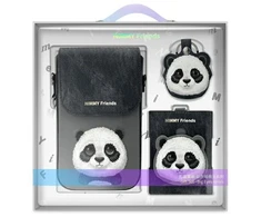 Nimmy Rinkinys 3in1 dėklas telefonui + krepšys + daiktų ieškikliui dėklas telefonui juodos spalvos Big Eyed Pet 2.0 Panda