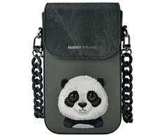 Dėklas Nimmy torebka na telefon juodos spalvos Big Eyed Pet 2.0 Panda