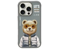 Nimmy Apple iPhone 16 Pro 6.3" dėklas telefonui pilkos spalvos Cool&amp;Cute 2.0 Bear