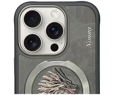 Nimmy Dragon MagSafe dėklas skirtas Apple iPhone 16 Pro Max pilkos spalvos