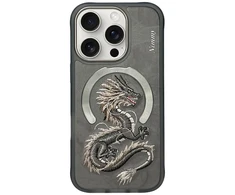 Nimmy Dragon MagSafe dėklas skirtas Apple iPhone 16 Pro Max pilkos spalvos