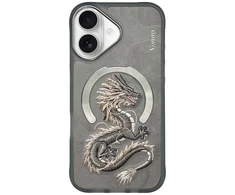 Dėklas Nimmy Dragon MagSafe skirtas Apple iPhone 16 pilkos spalvos