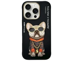 Nimmy Apple iPhone 16 Pro 6.3" dėklas telefonui juodos spalvos Glasses Cool Dog