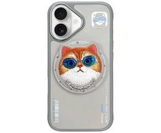 Nimmy Glasses Cool Cat MagSafe Apple iPhone 16 dėklas telefonui pilkos spalvos