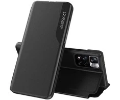 Hurtel Eco Leather View dėklas Elegant Flip Cover Stand Function Poco M4 Pro 5G juodos spalvos