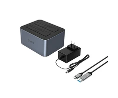 „Orico 6626C3-C-V1“ 2 diskų prijungimo stotelė su neprisijungusio klonavimo funkcija, 2,5 colio / 3,5 colio SATA HDD/SSD – pilkos spalvos