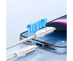 Orico CDX 100W 5A maitinimo šaltinis USB-C – USB-C 1m kabelis – baltos spalvos