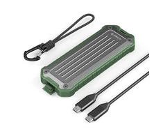 Disko dėžutė Orico OTPX-G2 M.2 NVMe/SATA SSD USB-C 3.2 – pilkos ir žalios spalvos