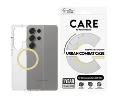 Dėklas „Panzer Glass CARE“, „PanzerGlass Flagship Urban Combat Chardonnay QI Samsung Galaxy S25 Ultra skaidrus“