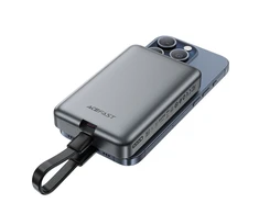 Powerbank Acefast M10 Magnetic 2x USB-C PD 30W su 15W Inductive Charging and USB-C kabelis – juodos spalvos
