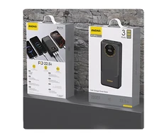 Powerbank Dudao K12Pro 22.5W PD 20000mAh USB-A, USB-C - juodos spalvos