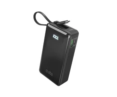 Nešiojamoji baterija SBS 10000 mAh 20W su integruotu USB-C laidu ir skaitmeniniu ekranu - juodas