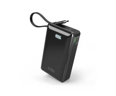 Nešiojamoji baterija SBS 20000 mAh 20W su integruotu USB-C laidu ir skaitmeniniu ekranu - juodas