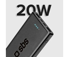 Išorinė baterija SBS TTBB10000FASTPD20K 10000 mAh 20W su „Power Delivery“ technologija – juoda
