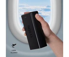 Fast charge power bank: 20,000 mAh, 2 USBs juodos spalvos