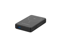 Powerbank Wozinsky WLWP-10KA0Y3S 22.5W PD Qi2 10000 mAh, su stoveliu, 1x USB-A, 1x USB-C – juodos spalvos