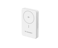 Powerbank Wozinsky WLWP-10KA0Y3WS 22.5W PD Qi2 10000 mAh, su stoveliu, 1x USB-A, 1x USB-C – baltos spalvos