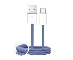 Puro Fabrik 2.0 10W USB-A – USB-C Braided Kabelis 1.5m – mėlynos spalvos