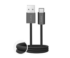 Puro Fabrik 2.0 10W USB-A - USB-C Braided Kabelis 1.5m - juodos spalvos