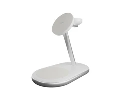 Puro „Mag Station Qi2 3-in-1“ belaidis įkroviklis, suderinamas su „MagSafe“ – Baltas